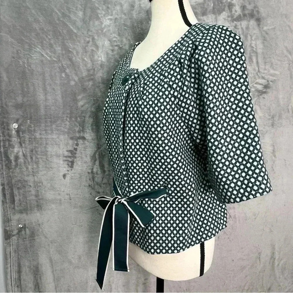 Anthropologie Elevenses Women‎ Sz 10  Cropped Tweed Front Tie Blazer Jacket - Picture 2 of 12